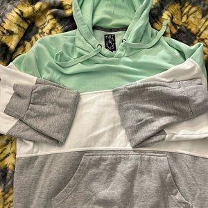 Multi colored hoodie.